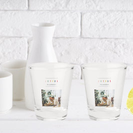 シンプルモダンクリスマス写真 | Joyful Holiday ショットグラス