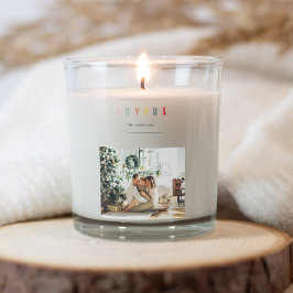 シンプルモダンクリスマス写真 | Joyful Holiday スクエアシール