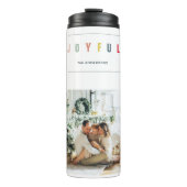 シンプルモダンクリスマス写真 | Joyful Holiday タンブラー (正面)