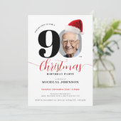 シンプルモダンクリスマス90th誕生日パーティー 招待状 (スタンド正面)