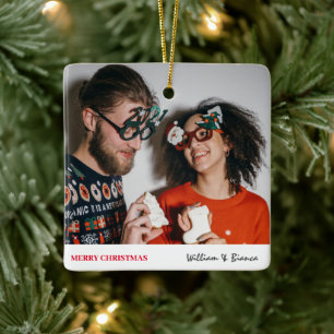 シンプルモダンクリスマス カップルモダンの写真 セラミックオーナメント