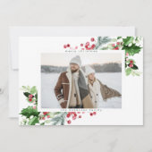 シンプルモダンクリスマス・グリーン白一枚写真 シーズンカード (正面)