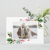 シンプルモダンクリスマス・グリーン白一枚写真 シーズンカード (スタンド正面)