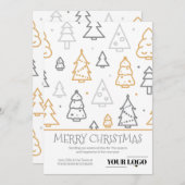 シンプルモダンクリスマス・ツリー会社のロゴ シーズンカード (正面/裏面)