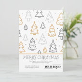 シンプルモダンクリスマス・ツリー会社のロゴ シーズンカード (スタンド正面)