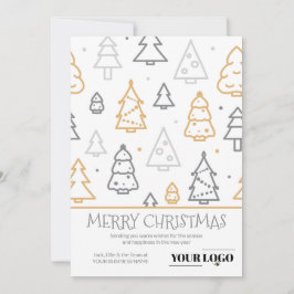シンプルモダンクリスマス・ツリー会社のロゴ シーズンカード