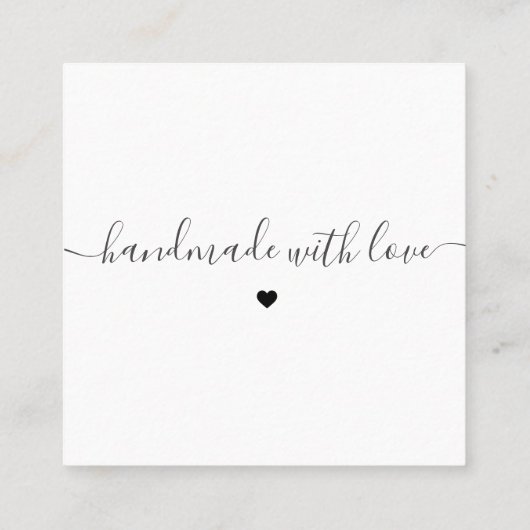 シンプルモダンクリームとホワイトありがとう スクエア名刺 (裏面)