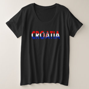 シンプルモダンクロアチア国旗のアパレルスベン プラスサイズTシャツ