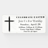 シンプルモダンクロス復活祭サンデーサービス教会 横断幕 (横)