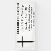 シンプルモダンクロス復活祭サンデーサービス教会 横断幕 (縦)