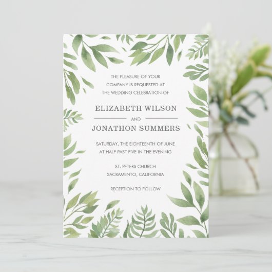 シンプルモダングエレガント結婚素朴リー 招待状 (スタンド正面)