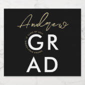 シンプルモダングラースタイリッシュド白黒型 スパークリングワインラベル (シングルラベル)