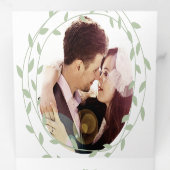 シンプルモダングリーンアッシュ結婚の3倍インビタティ 三つ折り招待状 (内部最初)