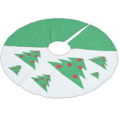 シンプルモダングリーンクリスマスツリーレッドボール ブラッシュドポリエステルツリースカート (アングル)