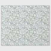 シンプルモダングリーンホリー離れユール（キリスト降誕祭） ラッピングペーパー (フラット)