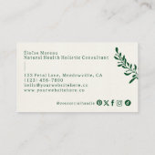 シンプルモダングリーンリーフボタニカルスパウェルネス 名刺 (裏面)