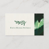 シンプルモダングリーンリーフボタニカルスパウェルネス 名刺 (正面)