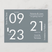 シンプルモダングレータイポグラフィ日付Annouを保存 案内ポストカード (正面)