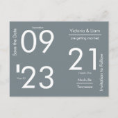 シンプルモダングレータイポグラフィ日付Annouを保存 案内ポストカード (正面)