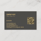 シンプルモダングレー背景金ゴールドタイポグラフィ 名刺 (裏面)