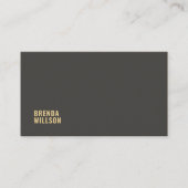 シンプルモダングレー背景金ゴールドタイポグラフィ 名刺 (正面)