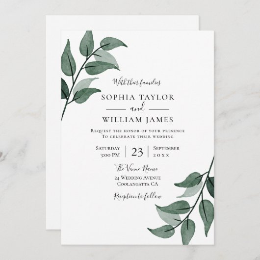 シンプルモダング結婚リー 招待状 (正面/裏面)