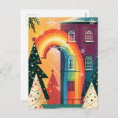 シンプルモダンゲイエレガントクリスマスカード シーズンポストカード (正面/裏面)