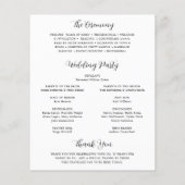 シンプルモダンコンテンポラリー予算結婚式 プログラム チラシ (裏面)