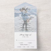 シンプルモダンコンテンポラリー写真結婚の オールインワン招待状 (内側)