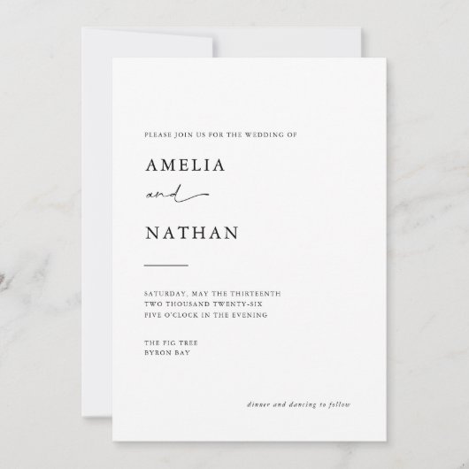 シンプルモダンコンテンポラリー写真結婚の 招待状 (正面)