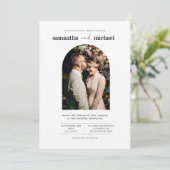 シンプルモダンコンテンポラリー写真結婚の 招待状 (スタンド正面)