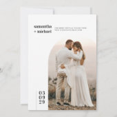 シンプルモダンコンテンポラリー写真結婚の 招待状 (裏面)