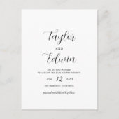 シンプルモダンコンテンポラリー結婚式 案内ポストカード (正面)