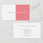 シンプルモダンコーラルとホワイトプロフェッショナル 名刺 (正面/裏面)