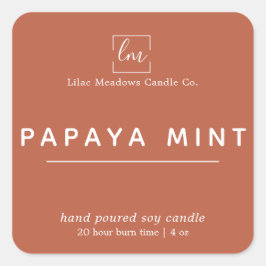 シンプルモダンコーラルクレーのロゴキャンドル スクエアシール