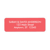 シンプルモダンコーラル差出人住所ラベル ラベル (正面)