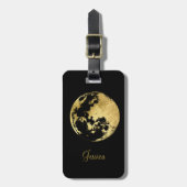 シンプルモダンゴールデンの地図 ラゲッジタグ (正面縦)