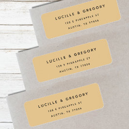 シンプルモダンゴールデン差出人住所ラベル ラベル