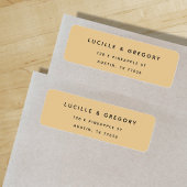 シンプルモダンゴールデン差出人住所ラベル ラベル