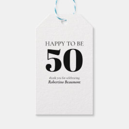 シンプルモダンサプライズ50歳の誕生日パーティー ギフトタグ