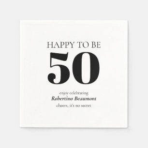 シンプルモダンサプライズ50歳の誕生日パーティー スタンダードカクテルナプキン