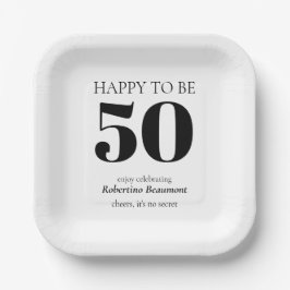 シンプルモダンサプライズ50歳の誕生日パーティー ペーパープレート