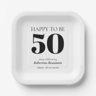 シンプルモダンサプライズ50歳の誕生日パーティー ペーパープレート