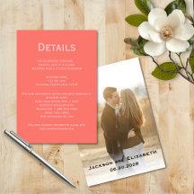 シンプルモダンサンゴとピンクの写真の結婚詳細
