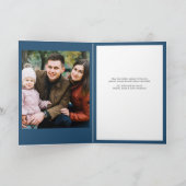 シンプルモダンサンタグラフィックブルークリスマス写真 シーズンカード (内部)