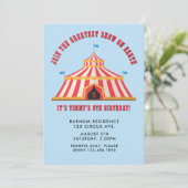 シンプルモダンサーカスカーニバル誕生日会 招待状 (スタンド正面)