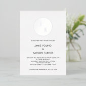 シンプルモダンサークルモノグラ結婚ム実在ズ 箔招待状 (立ち正面)