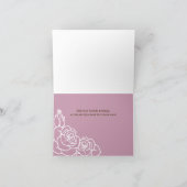 シンプルモダンシックなピンクのローズサンキューカード サンキューカード (内部)