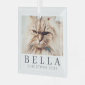 シンプルモダンシックカスタムファミリーペットホリデー ガラスオーナメント (正面左)