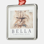 シンプルモダンシックカスタムファミリーペットホリデー メタルオーナメント (左)
